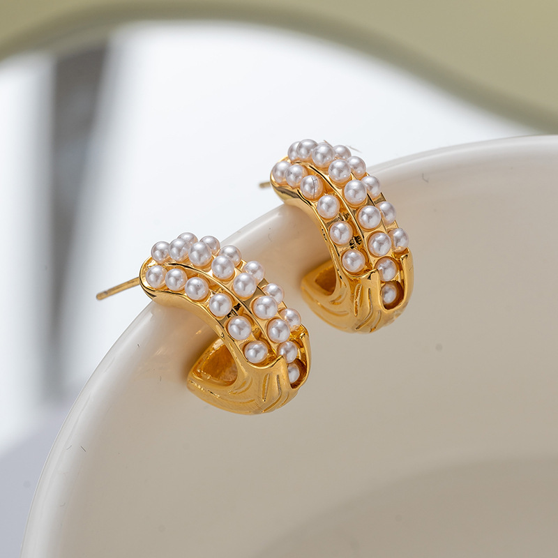 ZJX-169 Pearl Bali ,Elegant Korean Style Earrings, Stylish Fashion Jewellery for Women