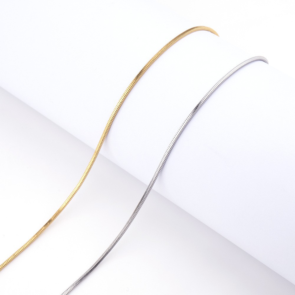 AWT-179 Thin Snake Chain,  Elegant Stainless Steel Necklace, Stylish Jewellery Accessory for Women