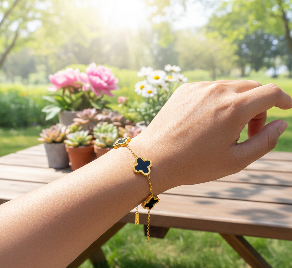 QXT-134 Clover Bracelet , Stainless Steel | Elegant & Durable Accessory