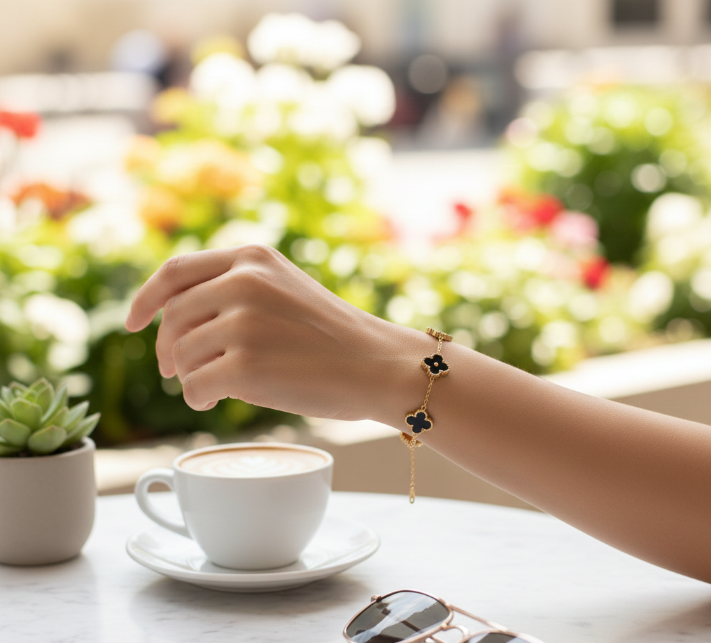 QXT-134 Clover 2-in-1 Bracelet ,Stainless Steel | Versatile & Stylish Accessory