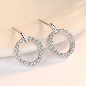 ZVT-168 Circle Zircon Korean Earrings ,Elegant Fashion Jewellery, Stylish Accessory for Women