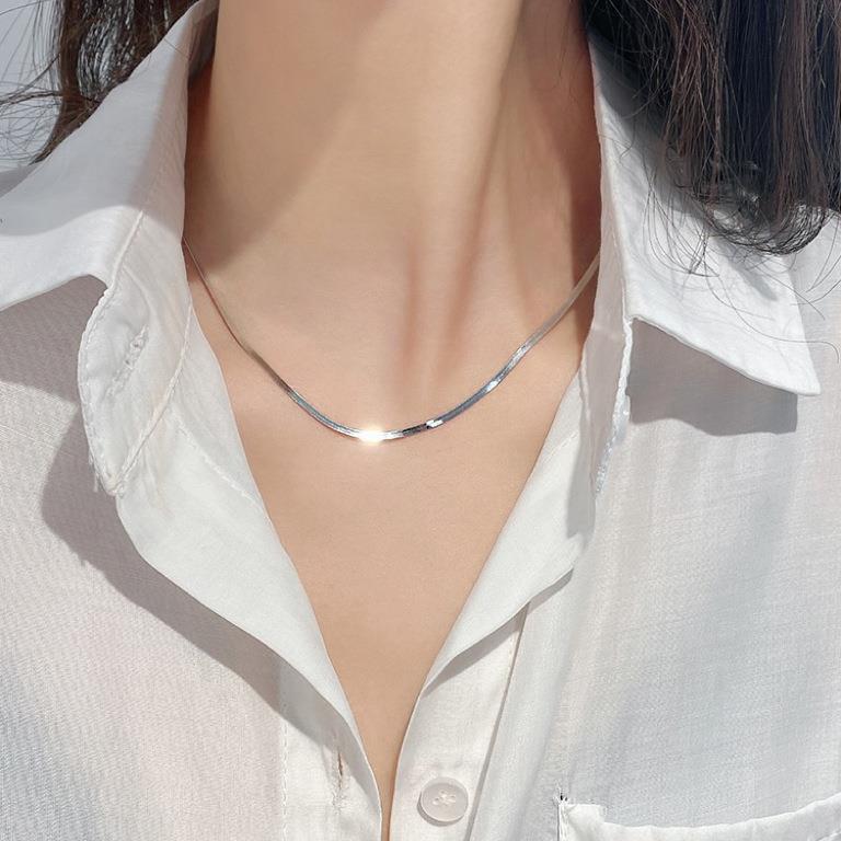 AWT-179 Thin Snake Chain,  Elegant Stainless Steel Necklace, Stylish Jewellery Accessory for Women