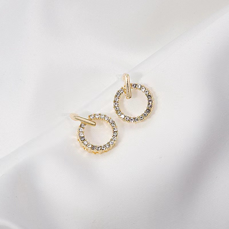 ZVT-168 Circle Zircon Korean Earrings ,Elegant Fashion Jewellery, Stylish Accessory for Women