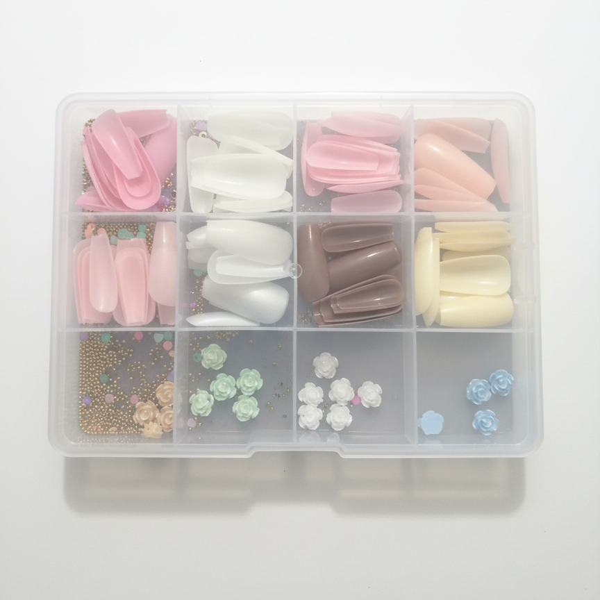 96 Pcs Artificial Nails With Beads ,Multicolor Nail Art Decoration Set Made From Premium ABS Plastic, Perfect For Stylish DIY Manicure Designs