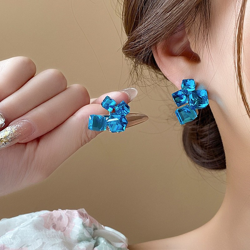 PJX-121 Crystal Sparkling Korean Earrings ,Elegant Shine, Premium Style & Stunning Feminine Charm