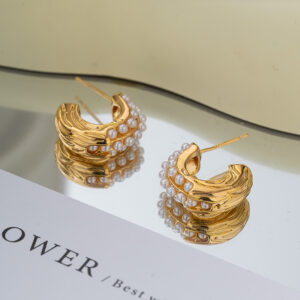ZJX-169 Pearl Bali ,Elegant Korean Style Earrings, Stylish Fashion Jewellery for Women