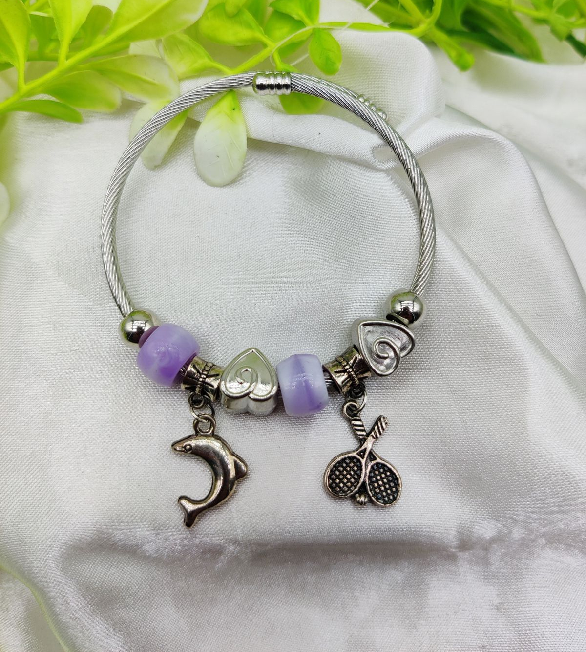 Imported Elegant Dolphin Charm Pandora Bracelet with Purple Accents | Best Quality Bracelet For Girls & Women | Girls & Women Jewellery