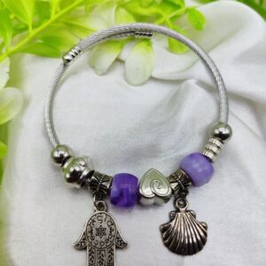 1 Piece Imported Hamsa Hand Pandora Charm Bracelet – A Symbol of Elegance and Protection