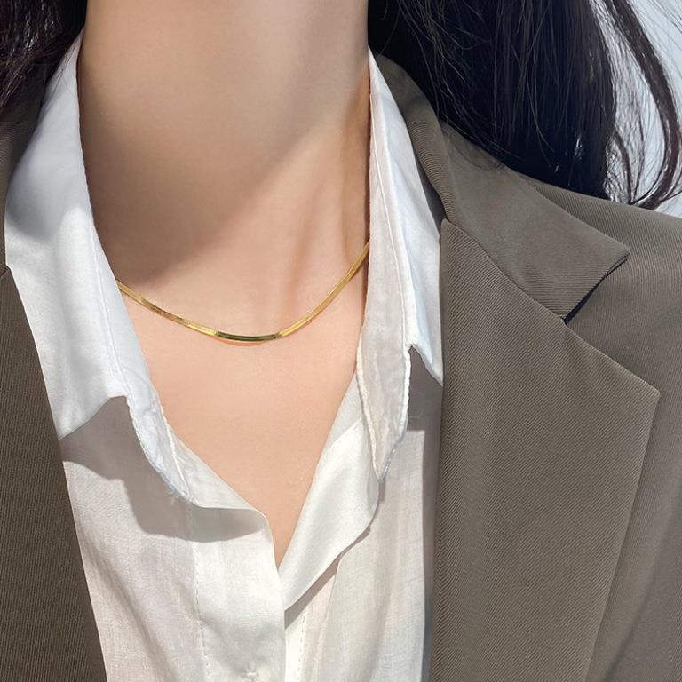 AWT-179 Thin Snake Chain,  Elegant Stainless Steel Necklace, Stylish Jewellery Accessory for Women