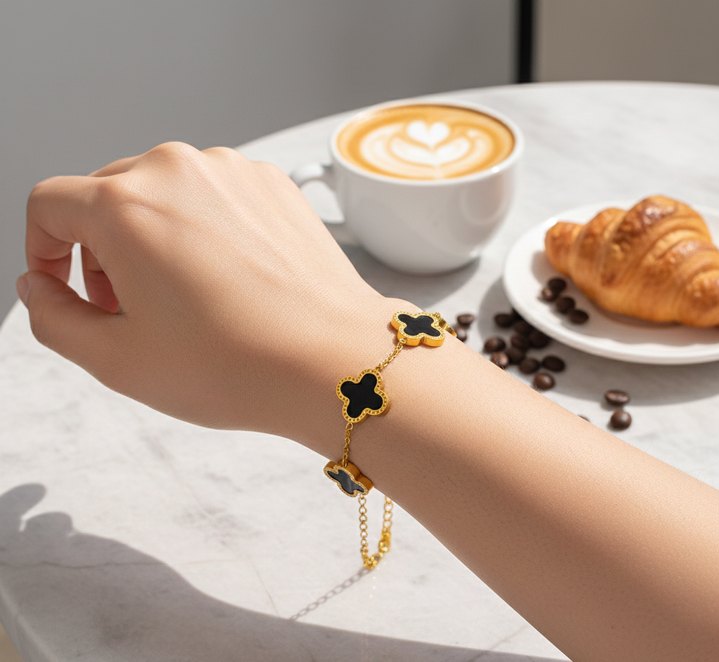 QXT-134 Clover Bracelet , Stainless Steel | Elegant & Durable Accessory